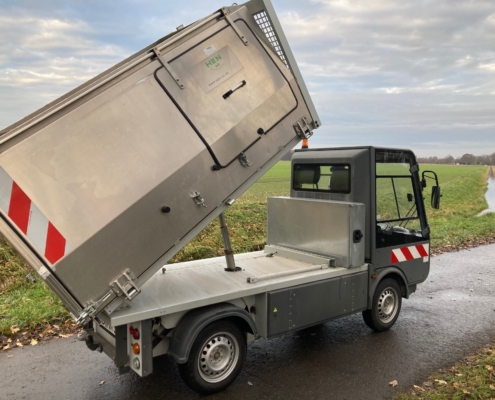 Kippbarer Aufbau auf den ECO-Mini Truck von Esagono Energia