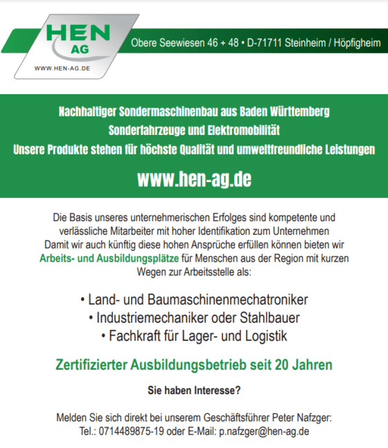HEN AG Stellenanzeigen